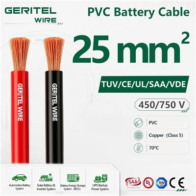 Batteriebank-Verbindungskabel mit flexiblem Kupferkern 25 mm2